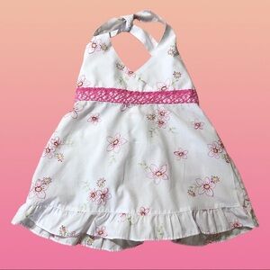 Lemon Kiss Stitched Floral Halter Dress